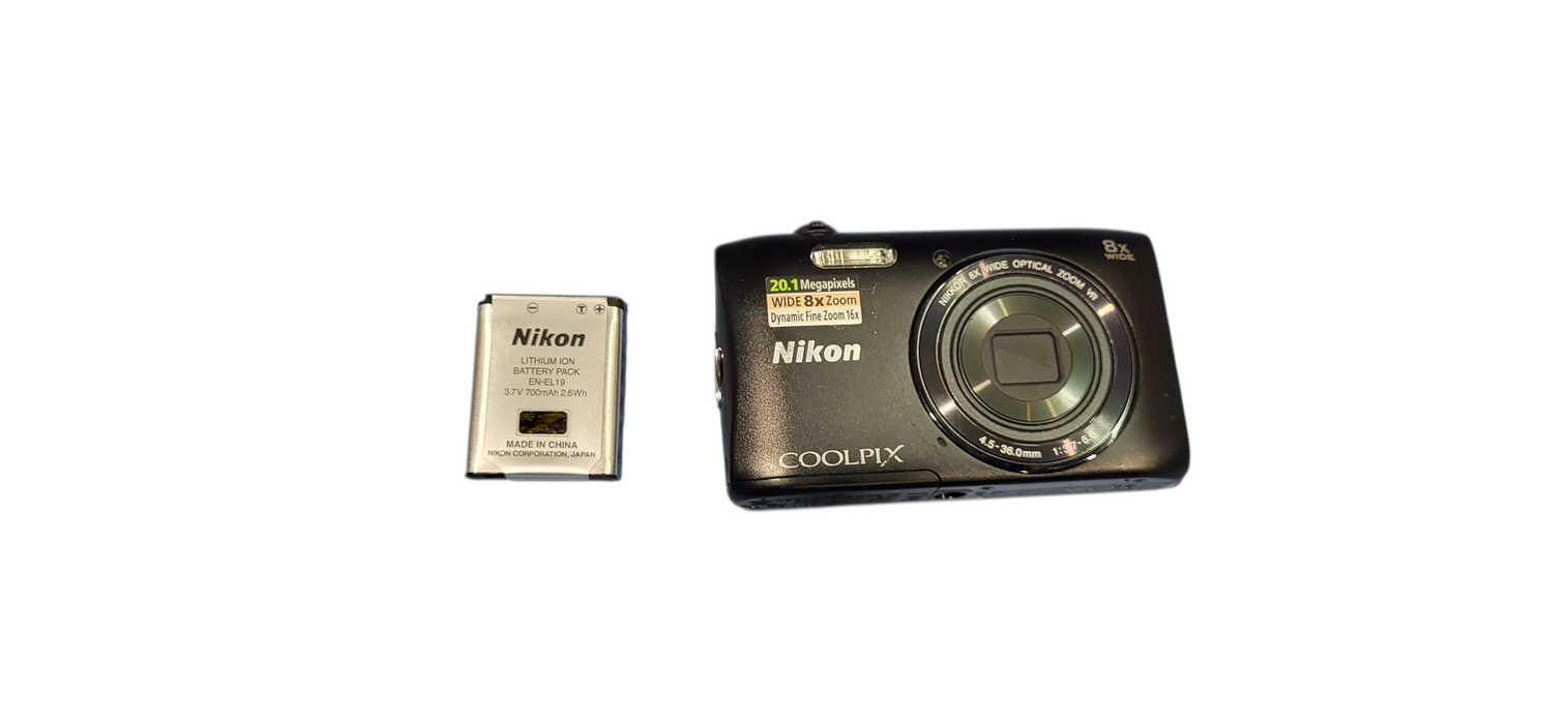 Nikon Coolpix S3600 Silver Compact Digital Camera 20.1MP 8x Zoom