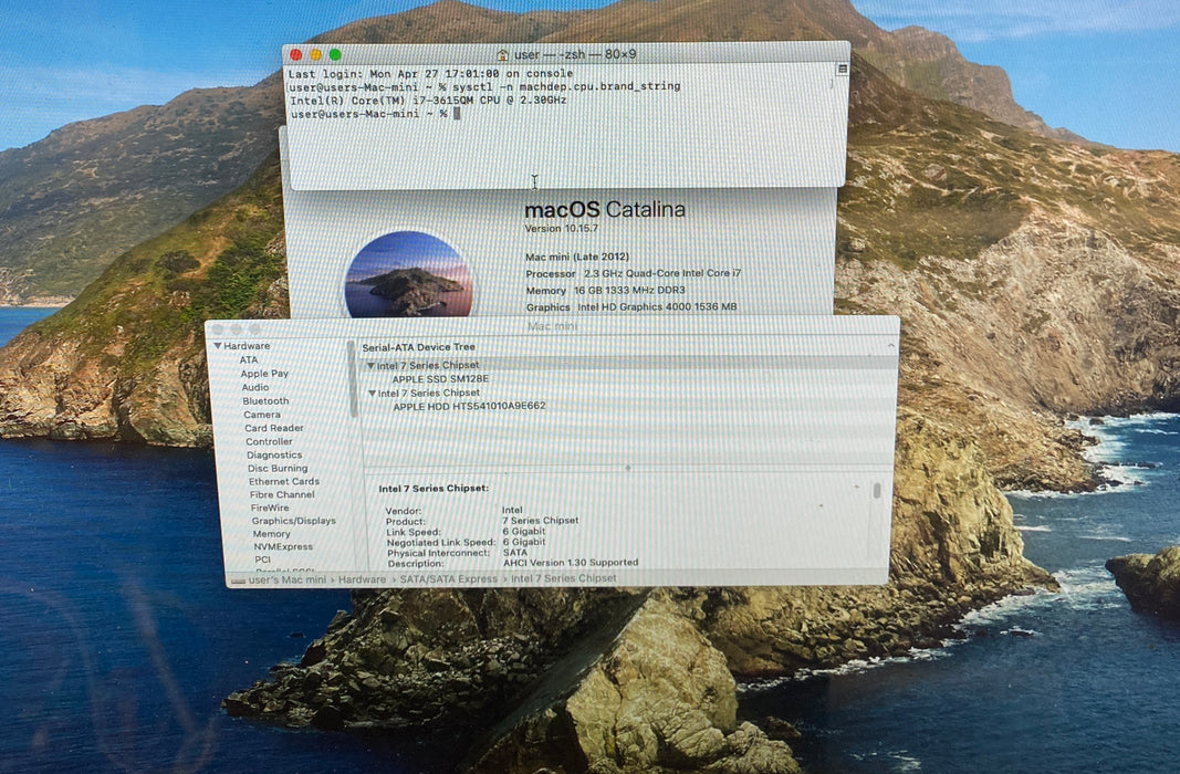 Apple Mac Mini Late 2012 Quad-Core i7-3615QM 16GB RAM 1.12 TB Fusion Drive