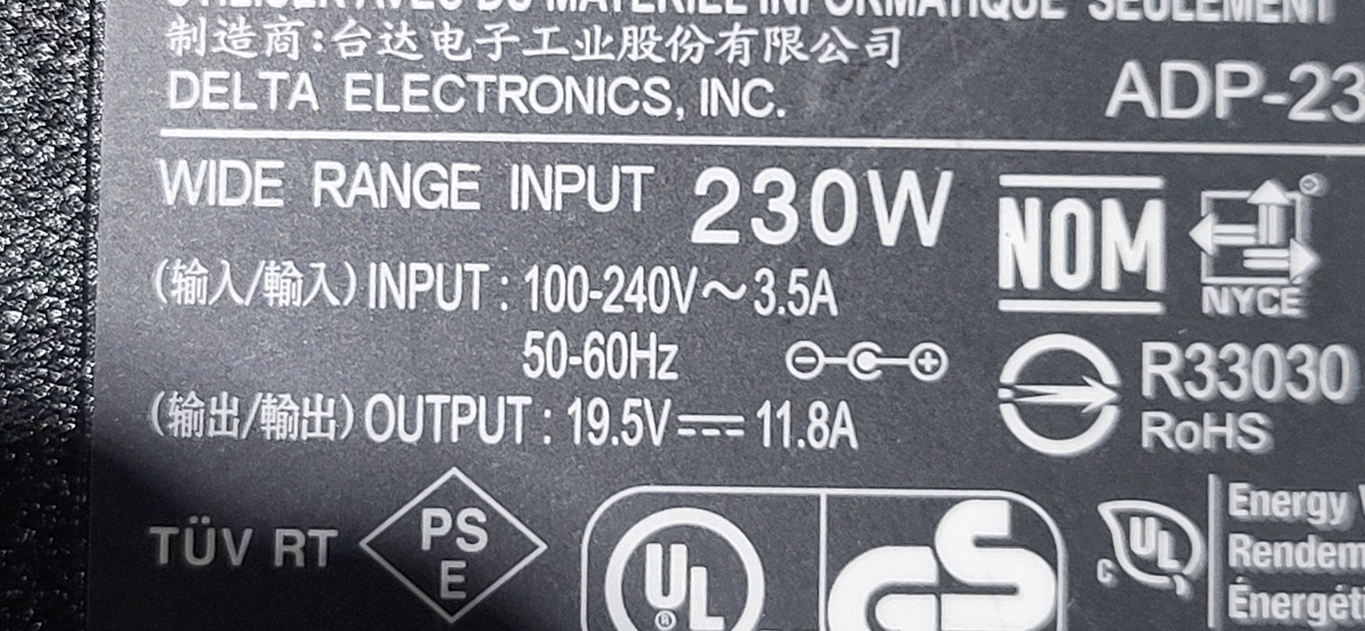 Genuine HP 230W AC Power Adapter 19.5V 11.8A HSTNN-DA12S -Fat Tip HP