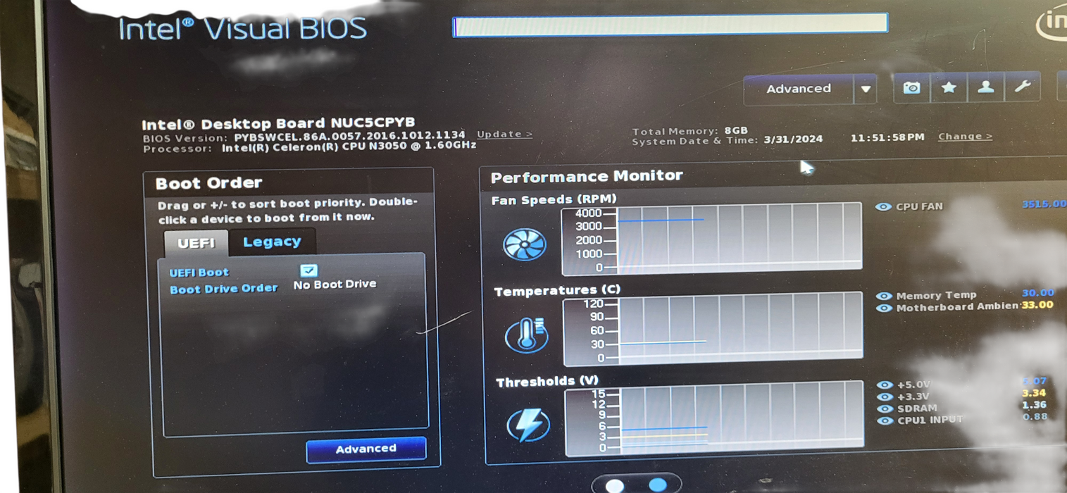 Intel NUC NUC5CPYH Intel Celeron N3050 CPU 8G DDR3, 128G SSD