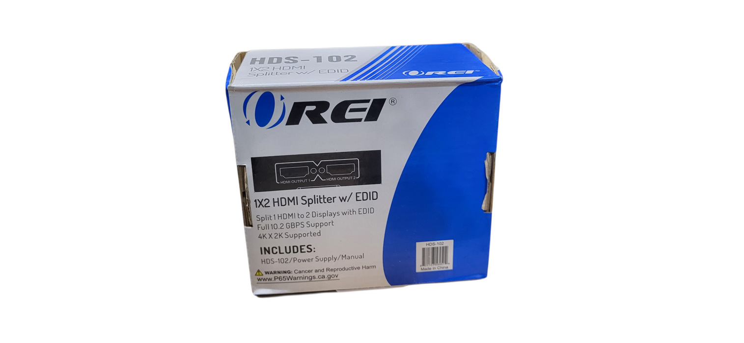 OREI HDS-102 4K x 2K Full 10.2 GBPS Support 1X2 HDMI Splitter w / EDID