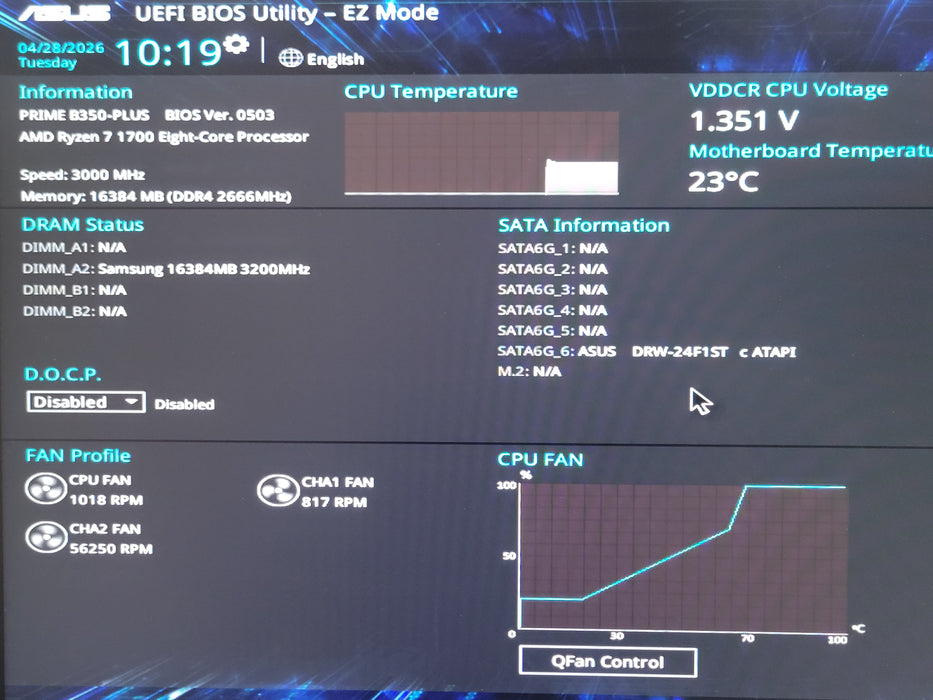 Custom/Asus Tower PC, AMD Ryzen 7 1700 8-Core CPU, 16GB DDR4, 500W PSU, READ
