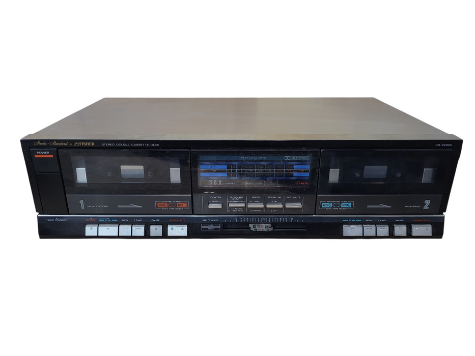 Vintage FISHER Stereo Double Cassette Deck Model CR-W865 No AC READ