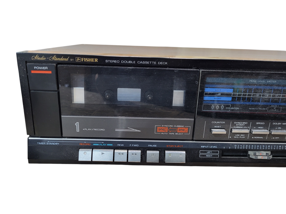 Vintage FISHER Stereo Double Cassette Deck Model CR-W865 No AC READ