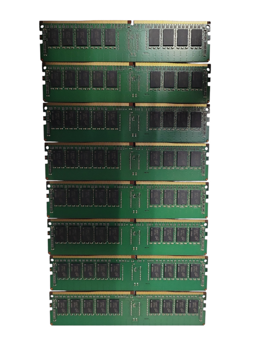 Lot of 8x Micron 16GB 1RX4 PC4-2400T-RCB-11 Server Ram