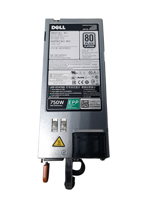 Dell 750W Hot Swappable Power Supply 80 Pus Platinum 750E-S6