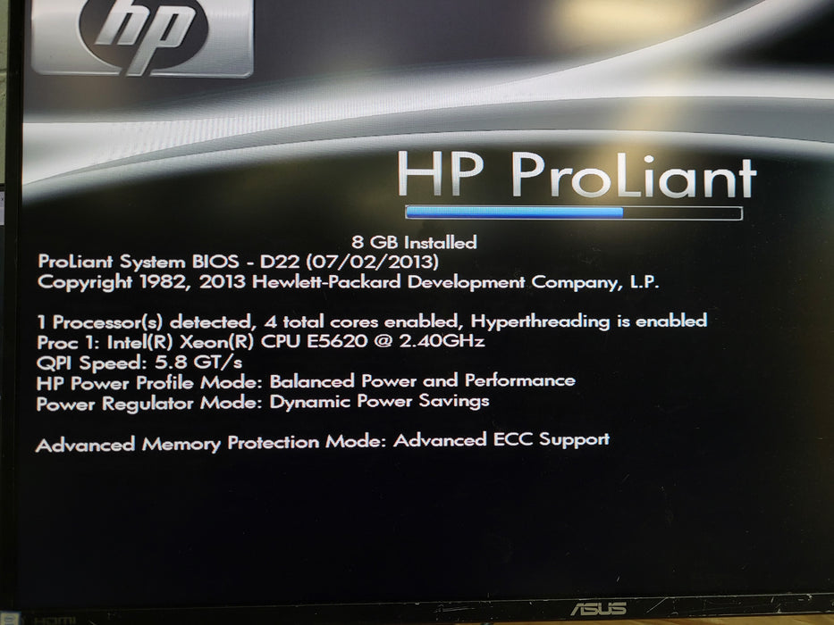 HP Proliant ML350 G6 Server 1x Xeon E5620 @ 2.4 GHz 8GB DDR3 P410i RAID No HDD