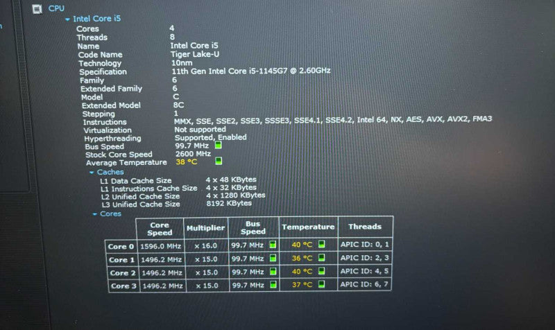 Dell Latitude 5420 Core i5-1145G7 16GB RAM 256SSD No Power Adapter READ!  Lap200