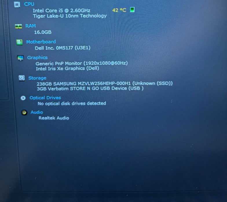 Dell Latitude 5420 Core i5-1145G7 16GB RAM 256SSD No Power Adapter READ!  Lap200
