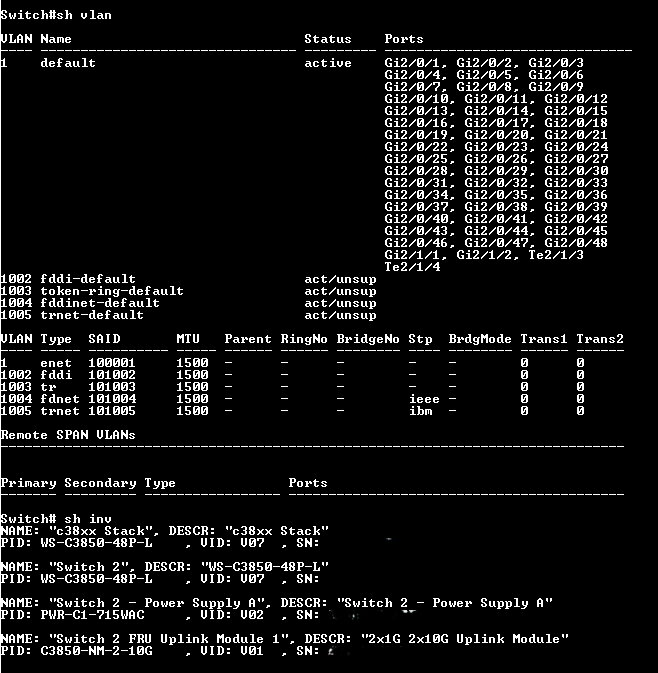 Cisco Catalyst 3850 48 PoE+ Switch WS-C3850-48P-L V07 w/ C3850-NM-2-10G, 1xPSU