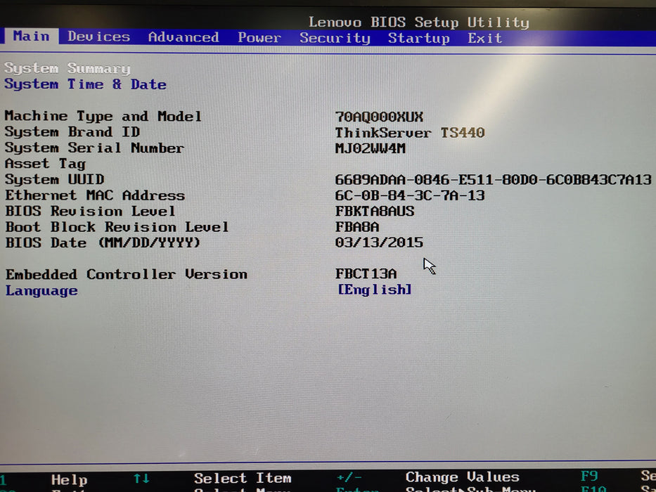 Lenovo ThinkServer TS440 Intel Xeon E3-1225 v3 @ 3.20Ghz 12GB DDR3 9240-8i