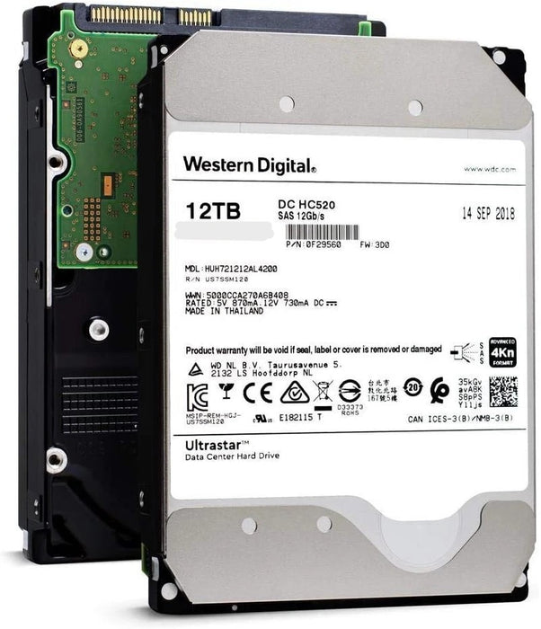 12TB SAS 3.5" 7.2k 12Gb/s Dell EMC / WD Ultrastar DC HC520 HDD - HUH21212AL5200