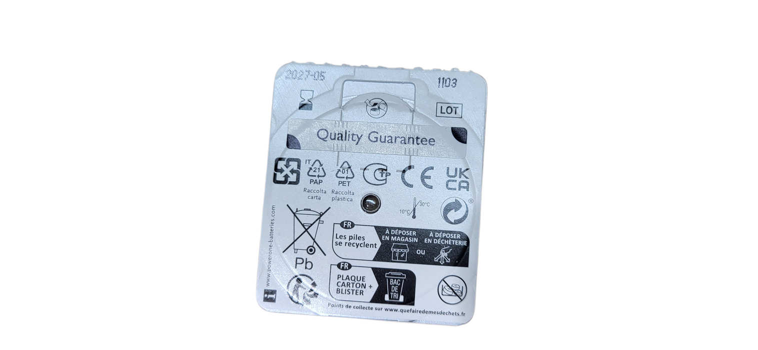 Power One / Varta P13 Size 13 Hearing Aid Batteries Exp 2027