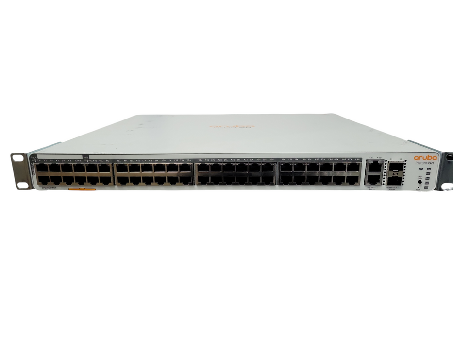 Aruba Instant On 1960 48G 40p Class4 8p PoE 2XGT 2SFP+ 600W Switch JL809A w/ears