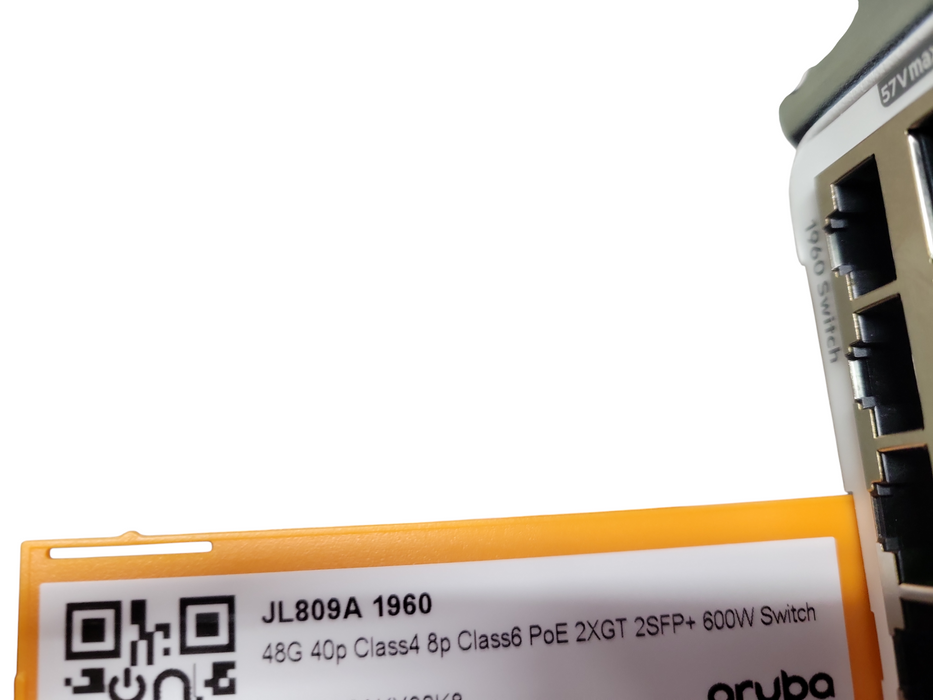 Aruba Instant On 1960 48G 40p Class4 8p PoE 2XGT 2SFP+ 600W Switch JL809A w/ears