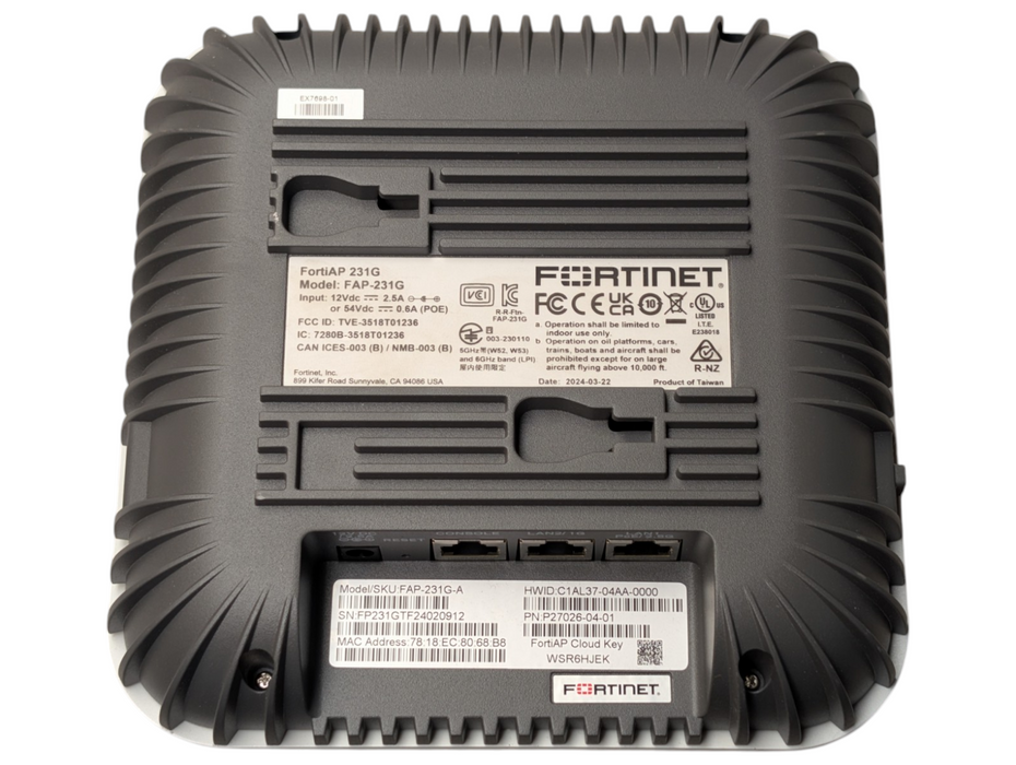 Fortinet FortiAP 231G FAP-231G-A WiFi 6E Wireless Access Point