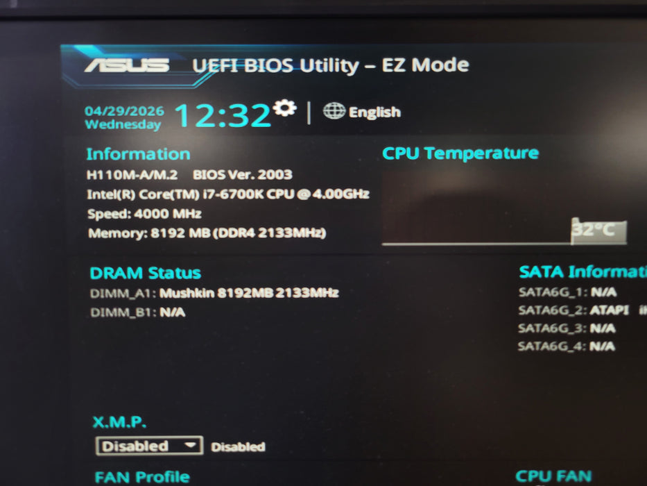 Custom PC - Intel Core i7-6700K Gigabyte G110M-A/M.2 8GB DDR4 NO HDD 550W PSU