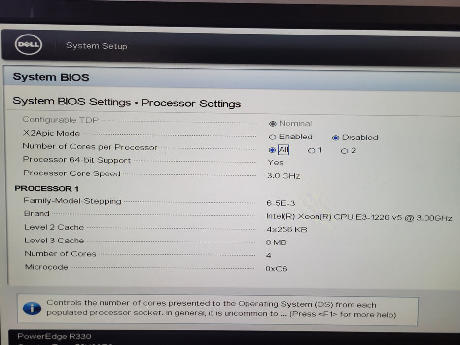 Dell PowerEdge R330 - Xeon E3-1220 v5 16GB DDR4 PERC H730 NO HDD 550W PSU
