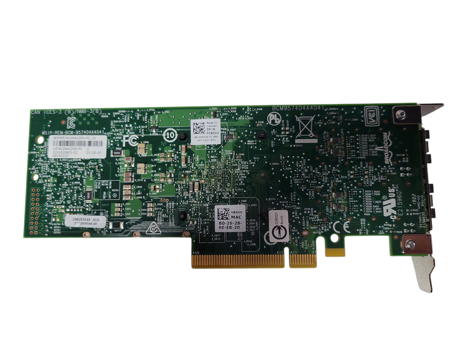 Dell Broadcom 0YR0VV 10Gb SFP+ Dual Port Network Card