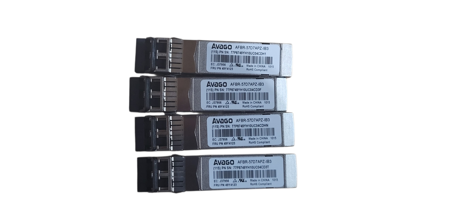 lot of 4x IBM Avago 49Y4123 8Gb FC SFP+ Transceiver 850nm LC 77P8749