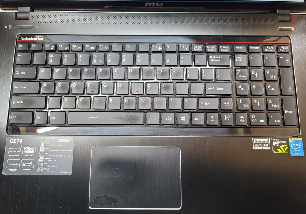 RETRO MSI 1757 GE70 17" i7-4700MQ 16GB DDR3 GTX 765M 256GB SSD READ
