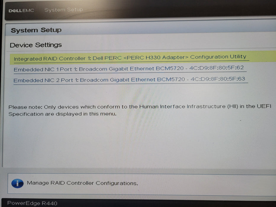 Dell PowerEdge R440 - Xeon Gold 6130 16GB DDR4 PERC H330