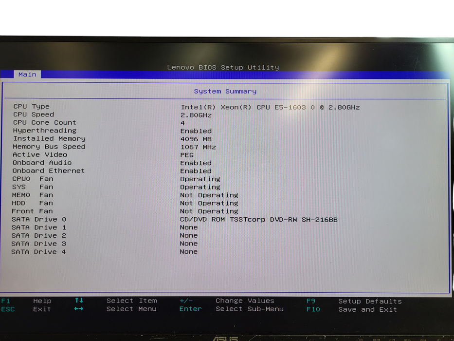 Lenovo ThinkStation S30 Xeon E5-1603 0 @ 2.8GHz 4GB DDR3 Quadro 400