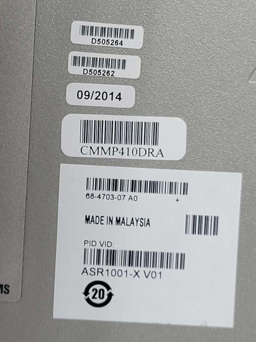 Cisco ASR1001X-20G-K9 6x 1GB SFP 2x 10GB SFP+ 2x AC Power, 2.G Throughput  _