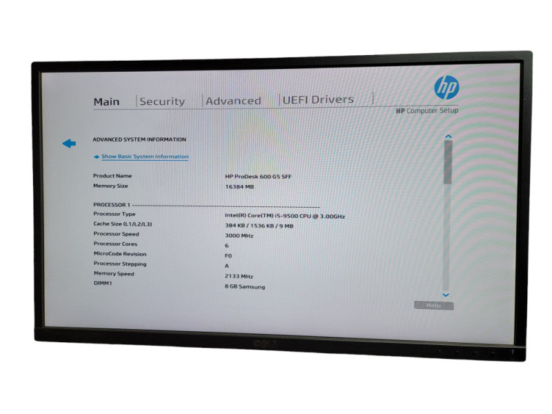 HP ProDesk 600 G5 SFF i5 - 9500 CPU @ 3.00GHz 16GB DDR4 Ram QÎ¸