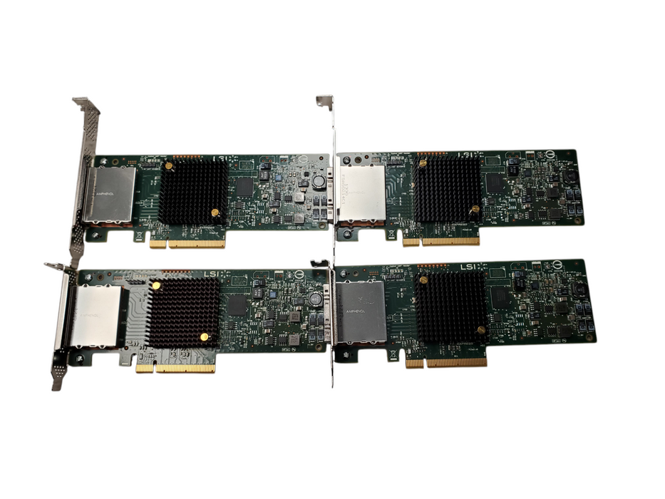 Lot 4x LSI 9211-8i 6GBs SAS RAID Controller - 2x Full Height / 2x Low Profile