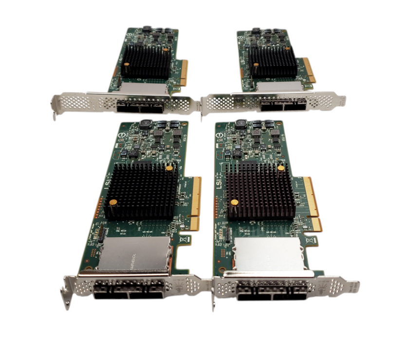Lot 4x LSI 9211-8i 6GBs SAS RAID Controller - 2x Full Height / 2x Low Profile