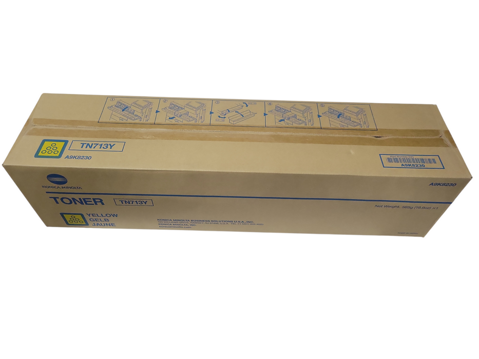 Konica Minolta A9K8230 TN713Y Yellow Toner Genuine New
