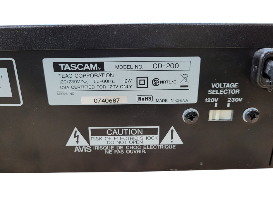 TASCAM CD-200 Professional CD Player No remote