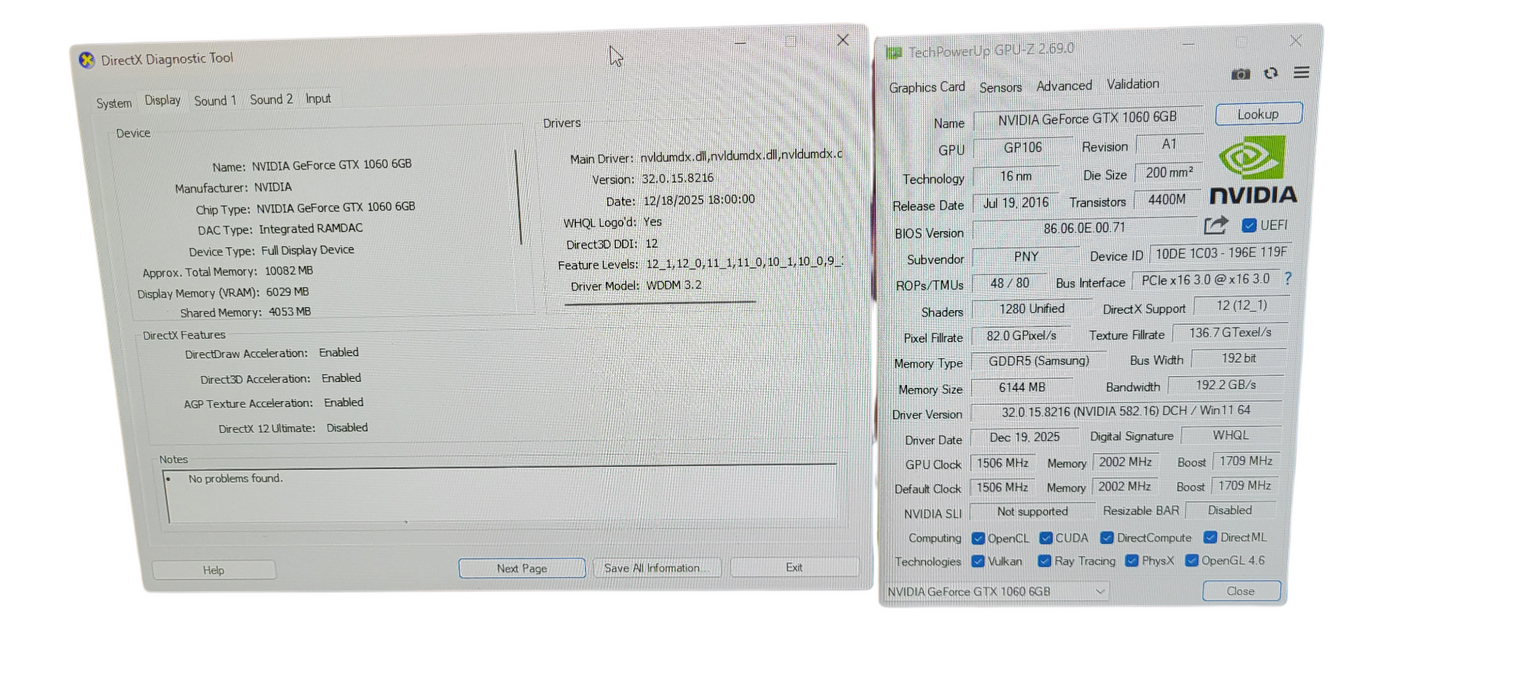 PNY NVIDIA GeForce GTX 1060 6GB GDDR5 Graphics Card GMX1060N3H6ES2KTP6