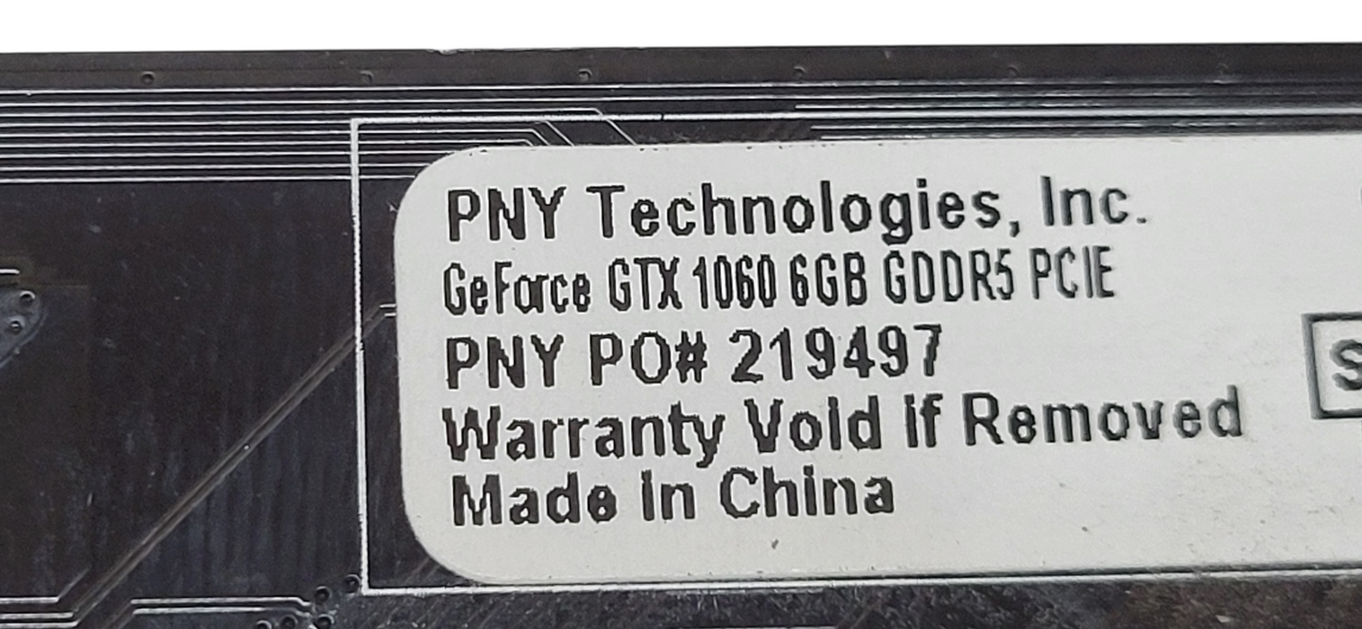 PNY NVIDIA GeForce GTX 1060 6GB GDDR5 Graphics Card GMX1060N3H6ES2KTP6