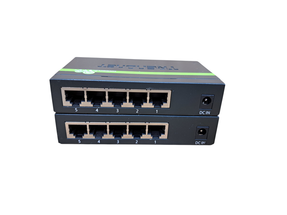 Lot of 2x TRENDnet TE100-S50g 5-Port 10/100Mpbs GREENnet Switch