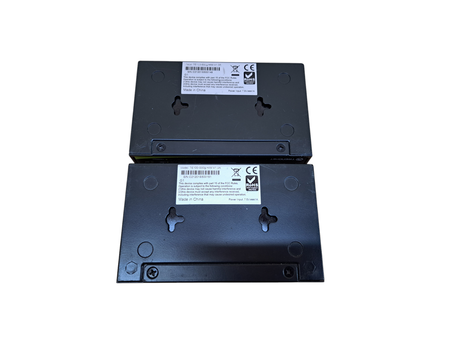 Lot of 2x TRENDnet TE100-S50g 5-Port 10/100Mpbs GREENnet Switch