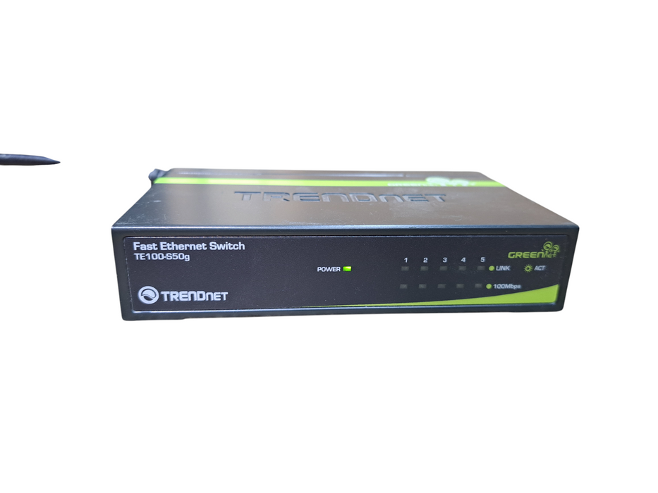 Lot of 2x TRENDnet TE100-S50g 5-Port 10/100Mpbs GREENnet Switch
