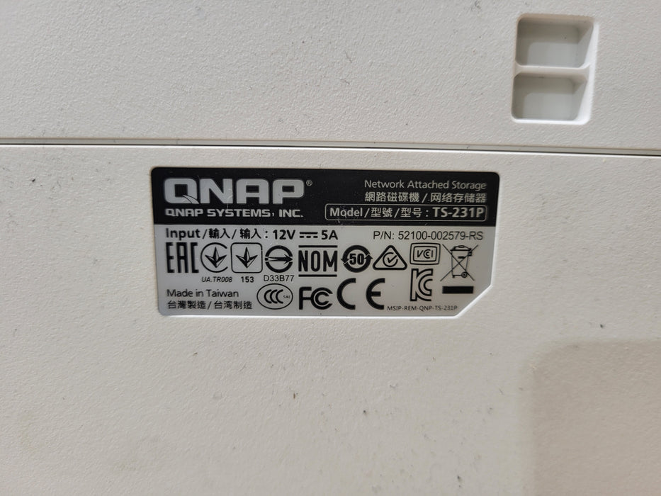 QNAP TS-231P2 2-Bay All-In-One NAS Server No HDD/AC