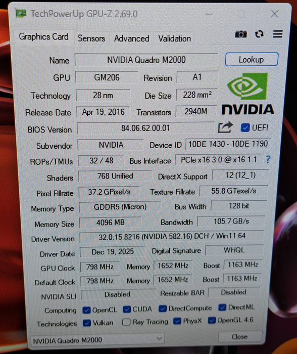 NVIDIA Quadro M2000 4GB GDDR5 Graphics Card | 4x DisplayPort