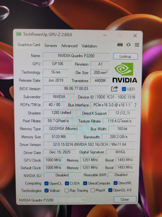 NVIDIA Quadro P2200 5GB GDDR5X Graphics Card | 4x Display Port