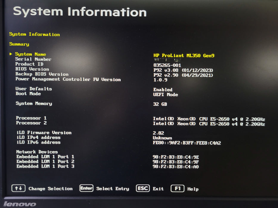 HP ProLiant ML50 Gen9 - 2x Xeon E5-2650 v4 32GB DDR4 P440ar 2x800W PSU