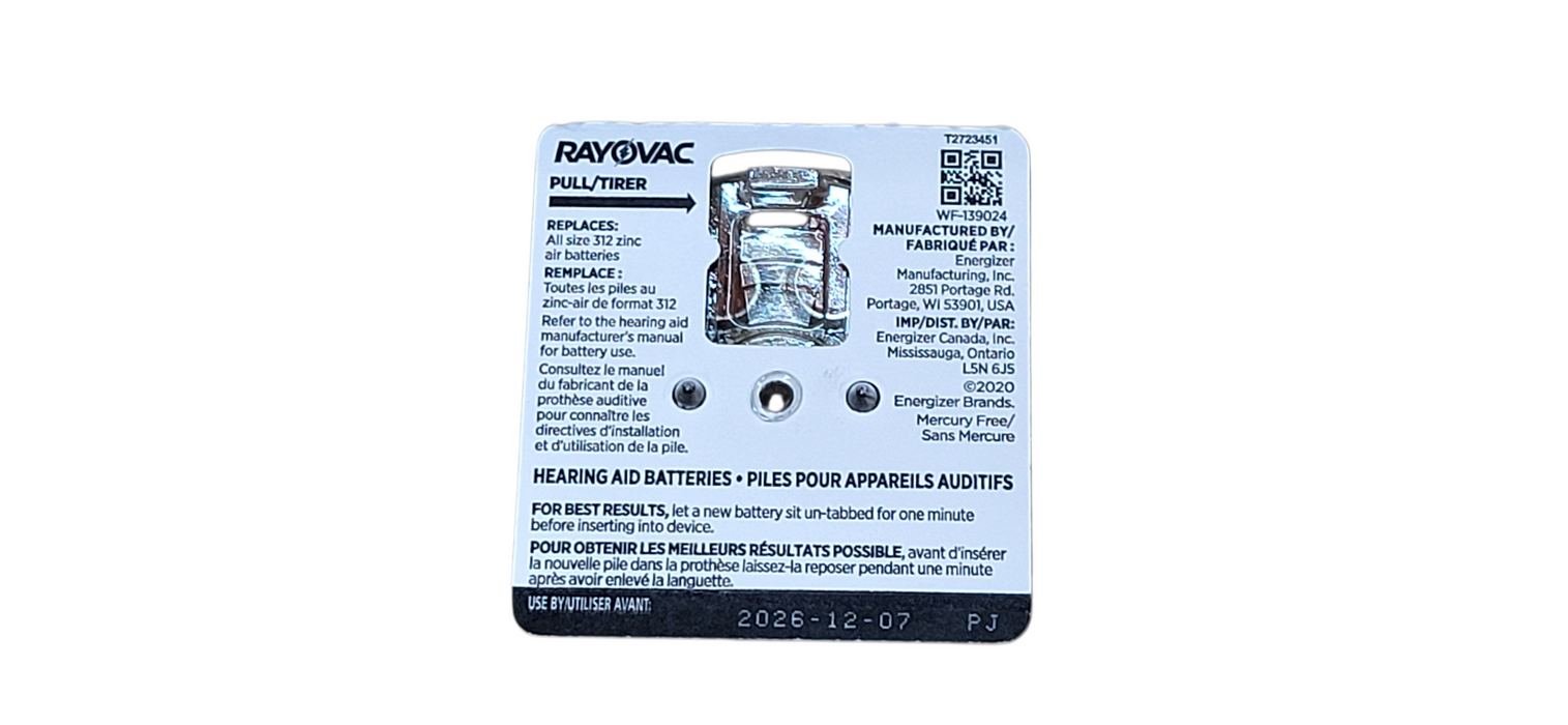 Lot of 71x New Rayovac Size 312 Hearing Aid Batteries 8-Pack Exp Nov, Dec 2026