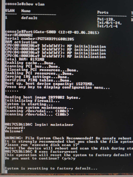 Fortinet Fortigate 500D FG-500D 8x 1GbE RJ45 + 8x 1GbE SFP Firewall Appliance _