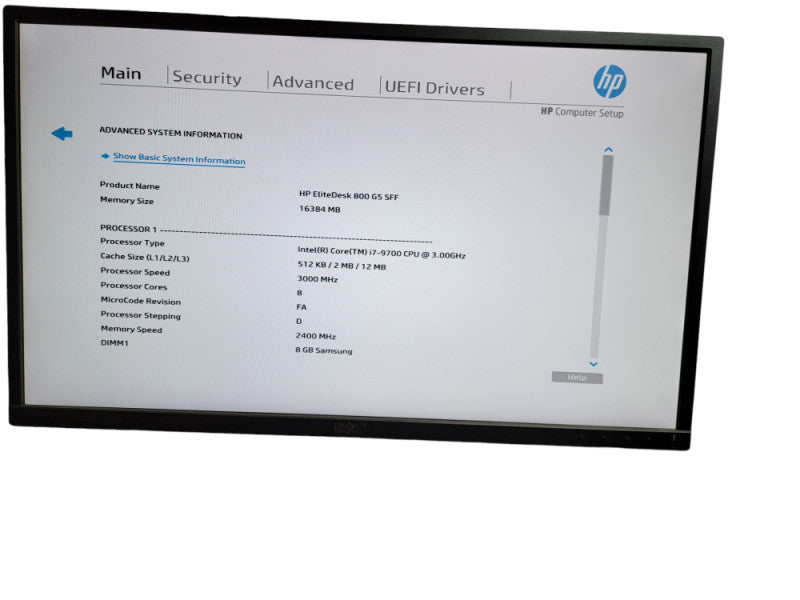 HP EliteDesk 800 G5 SFF Core i7 - 9700 CPU @ 3.00GHz 16GB DDR4 Ram Î¸