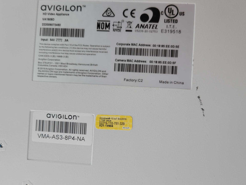 Avigilon VMA-AS3-8P4-NA 8TB 8-Port HD video appliance, READ _