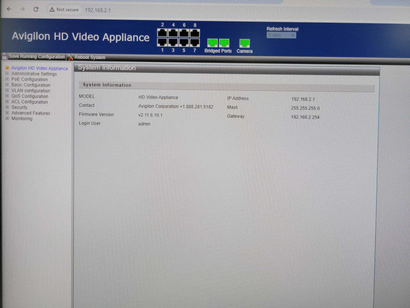 Avigilon VMA-AS3-8P4-NA 8TB 8-Port HD video appliance, READ _