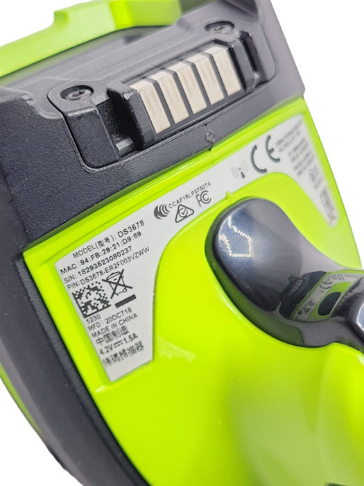 Zebra Cordless Barcode Scanner DS3678-ER2F003VZWW w/ Cradle, READ _