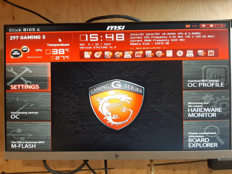 Desktop Tower, Z97 Gaming 5 MSI, i5-4690K 3.5 GH 24GB DDR3, GTX 970,No HDD