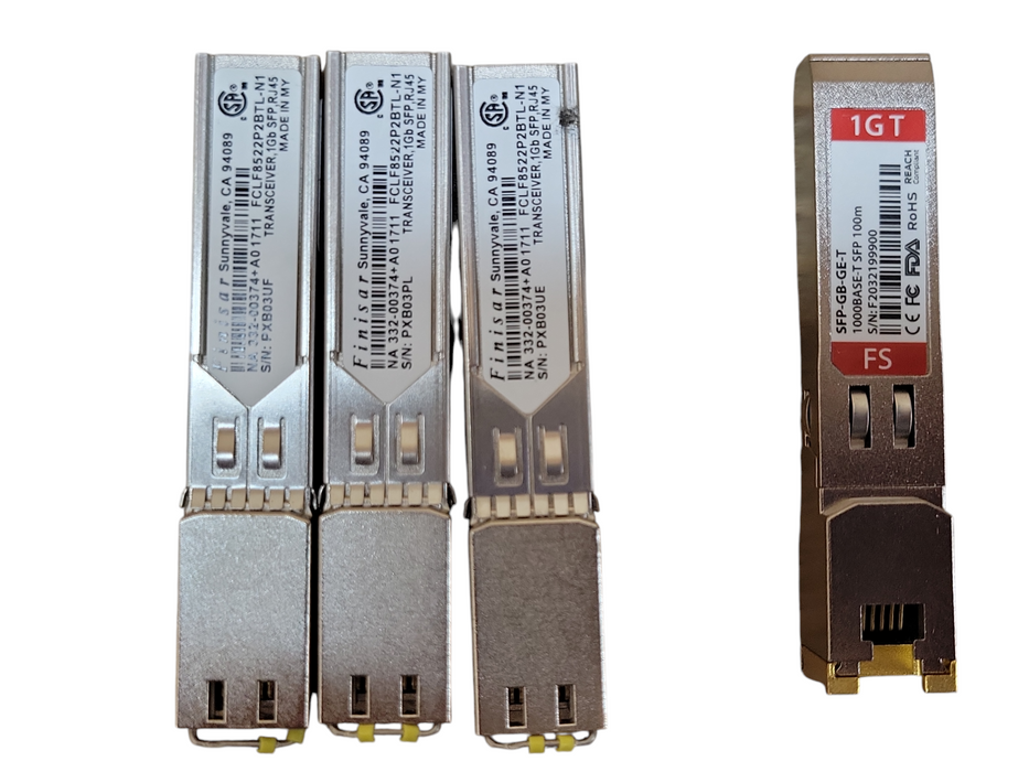 Lot of 8x Assorted brand 1G SFP RJ45 T Transceiver modules, READ